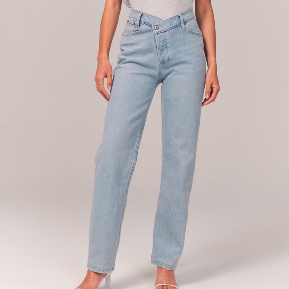 Curve Love High Rise Dad Jeans Long- Abercrombie